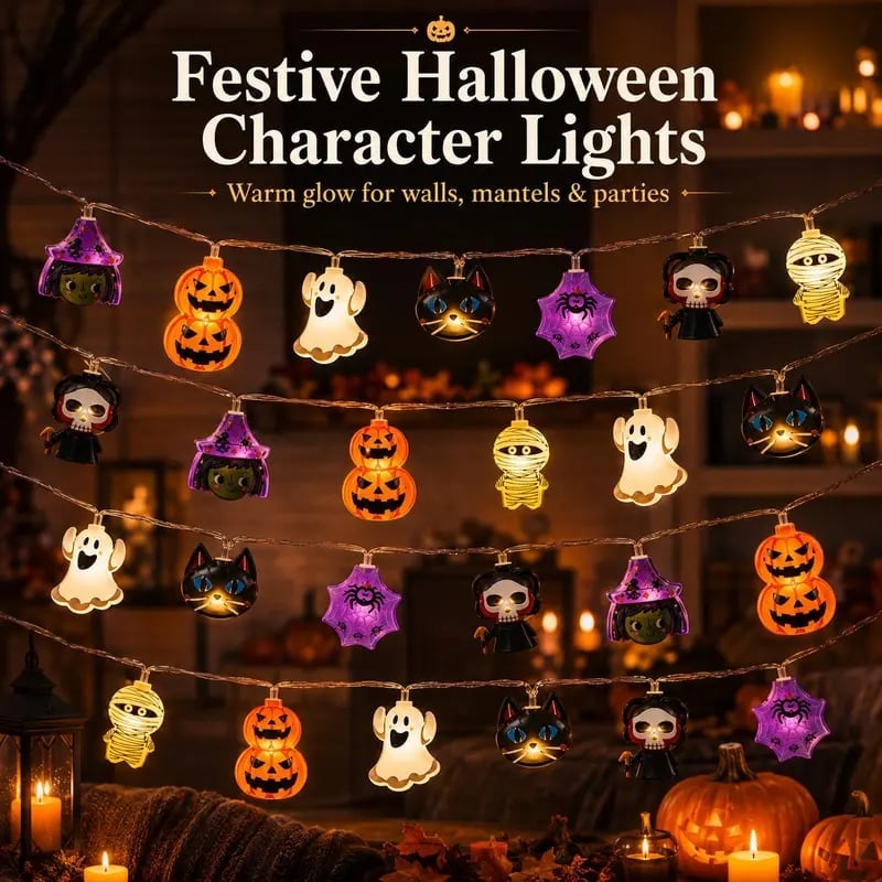 USB-Powered Pumpkin LED String Lights