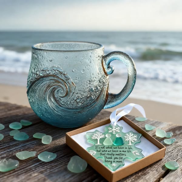 🌊 Sea Glass Wave Mug