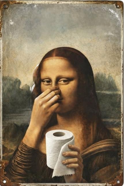 👃 Funny Mona Lisa Bathroom Sign –