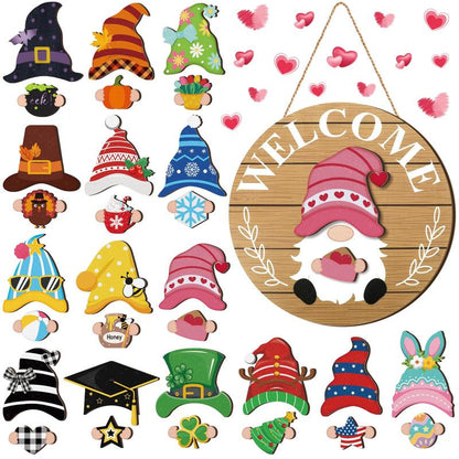 💫1 Sign, 12 Months of Magic: The Ultimate Interchangeable Magnetic Gnome Welcome Sign🚪