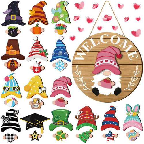 💫1 Sign, 12 Months of Magic: The Ultimate Interchangeable Magnetic Gnome Welcome Sign🚪