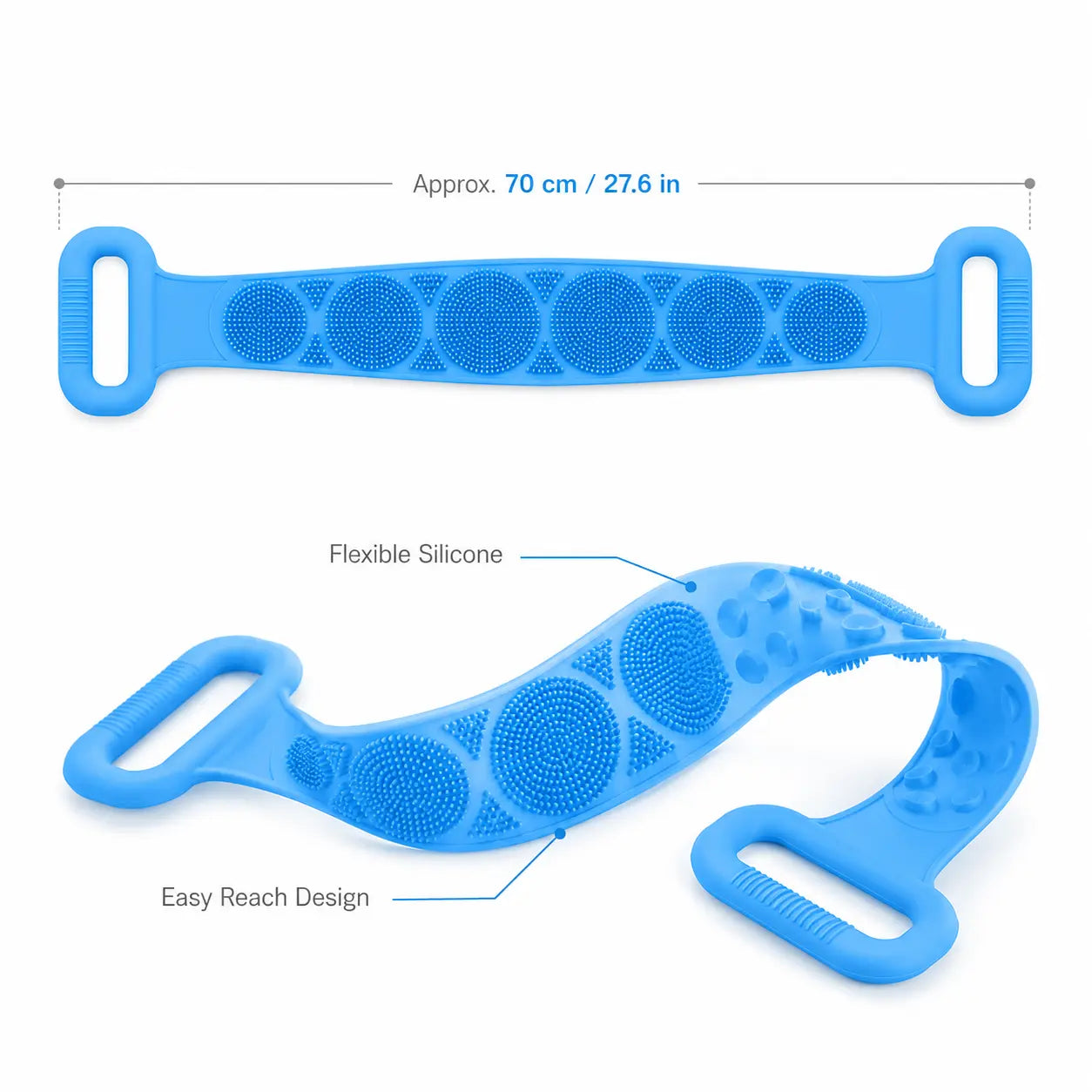 💦Summer Limited-Time 50% OFF 🛁Double-Sided Silicone Back Scrubber-Easily exfoliate dead skin