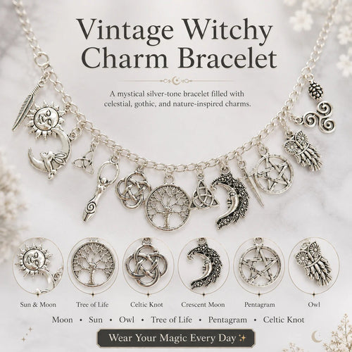 🔥Last Day 49% OFF - 🧙🖤Vintage Witchy Charm Bracelet(✨Buy 2 Free Shipping)