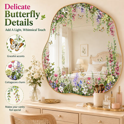 Floral Butterfly Mirror Decoration Stickers