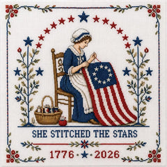 🔥us 250th Anniversary 50% OFF - She Stitched The Stars Commemorative Cross Stitch Kit