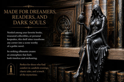 🖤 Gothic Raven Shelf Sitter Statue – A Symbol of Mystery, Wisdom & Dark Elegance