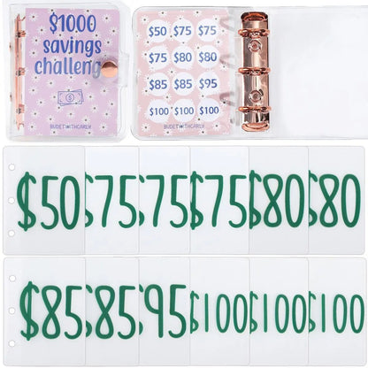 💰$1,000 Savings Challenge Binder – Budget Planner & Cash Stuffing System
