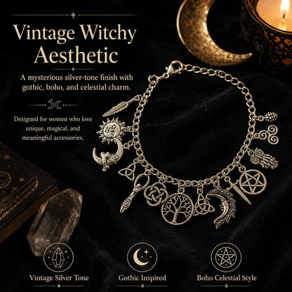 🔥Last Day 49% OFF - 🧙🖤Vintage Witchy Charm Bracelet(✨Buy 2 Free Shipping)