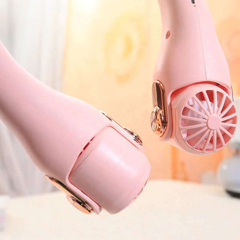 🥳2026 HOT SALE🥳💞50K+ SOLD!🍃 Neck Air Conditioner Fan – Ultra‐quiet, 360° rotating, 3 speeds. Hands‐free cooling, long battery. Summer essential! 😎🌬️