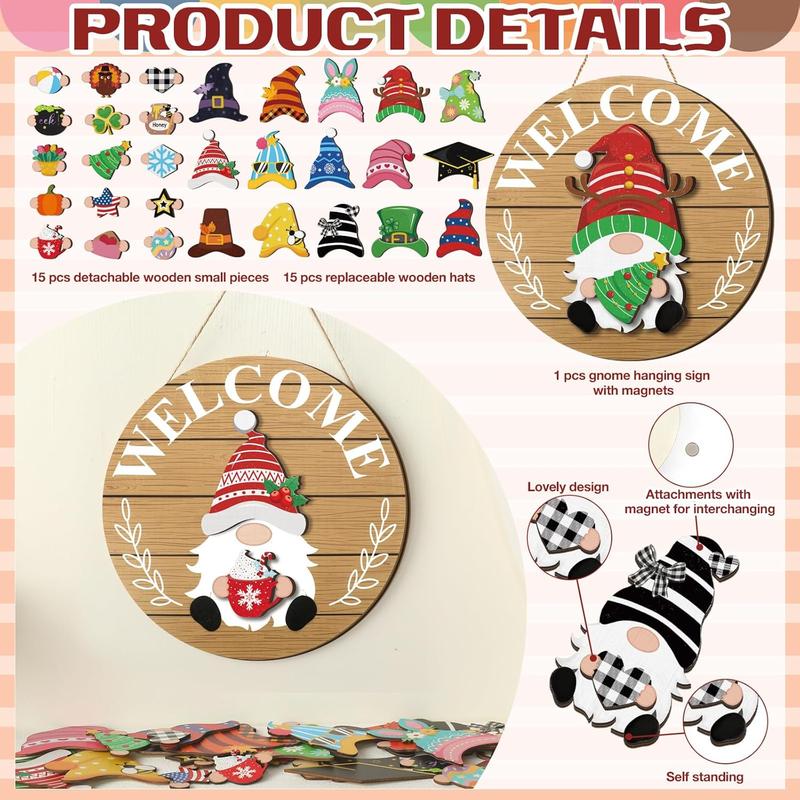 💫1 Sign, 12 Months of Magic: The Ultimate Interchangeable Magnetic Gnome Welcome Sign🚪
