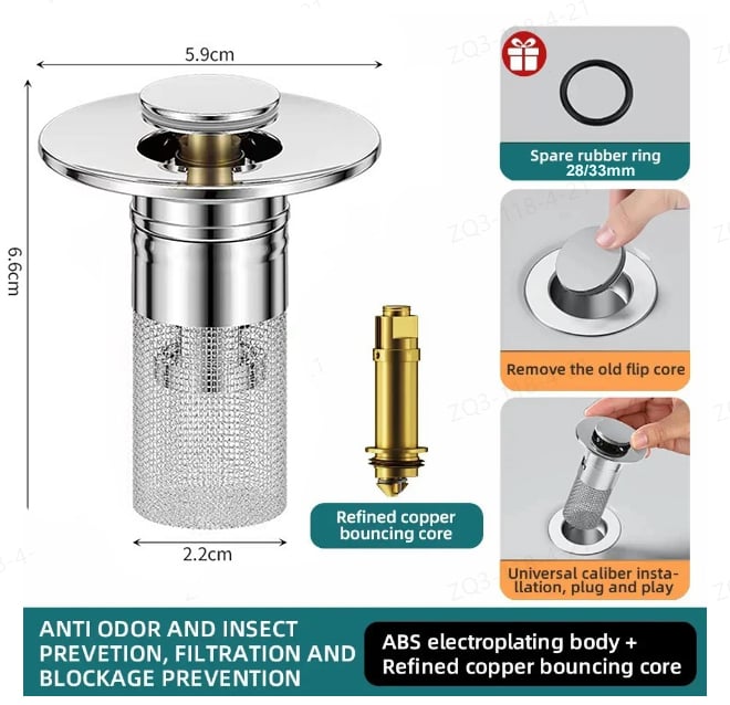 🎄Last Day 49% OFF-Stainless Steel Floor Drain Filter (Isolate odor and prevent cockroaches)
