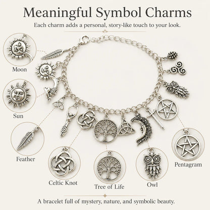 🔥Last Day 49% OFF - 🧙🖤Vintage Witchy Charm Bracelet(✨Buy 2 Free Shipping)