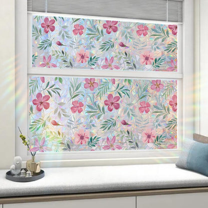 💐Colorful flowers, dazzling sunlight, double-sided visible glass decorative wall stickers