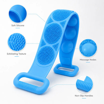 💦Summer Limited-Time 50% OFF 🛁Double-Sided Silicone Back Scrubber-Easily exfoliate dead skin