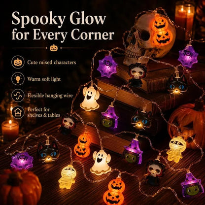USB-Powered Pumpkin LED String Lights