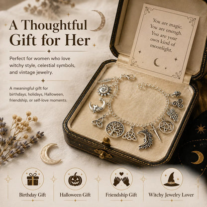 🔥Last Day 49% OFF - 🧙🖤Vintage Witchy Charm Bracelet(✨Buy 2 Free Shipping)