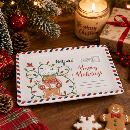 🎄 LAST DAY 49% OFF🍪 Vintage Christmas Postcard Platter🎅🎁
