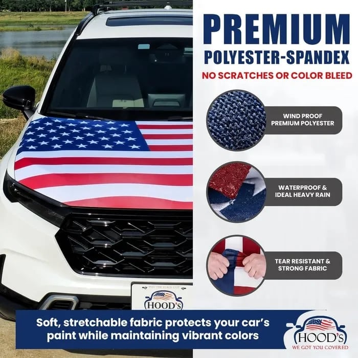 🎉4th Of July Flash Sale 65K+🔥American Car Hood Flag🦅 Universal Size